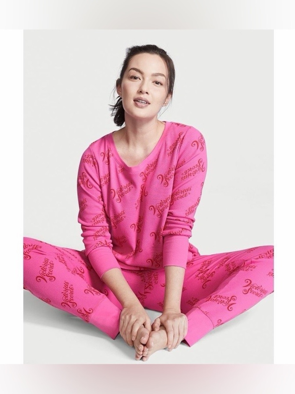 Victoria’s Secret Pink Script Thermal Pajama SET